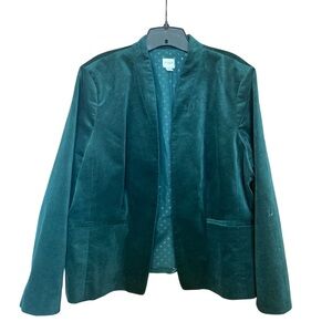 Beautiful J Crew green velvet blazer. Excellent condition; barely worn. Size 22.